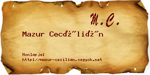 Mazur Cecílián névjegykártya
